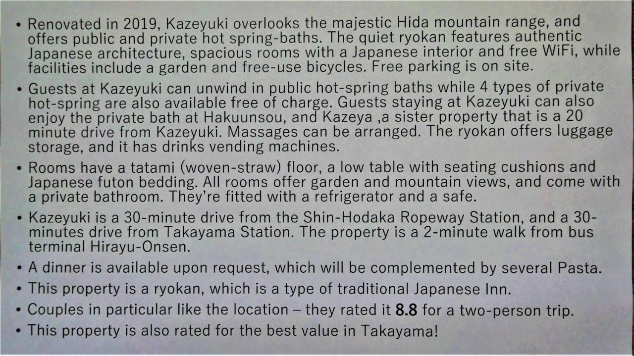 Tabist Kazeyuki Hotel ทาคายาม่า ภายนอก รูปภาพ